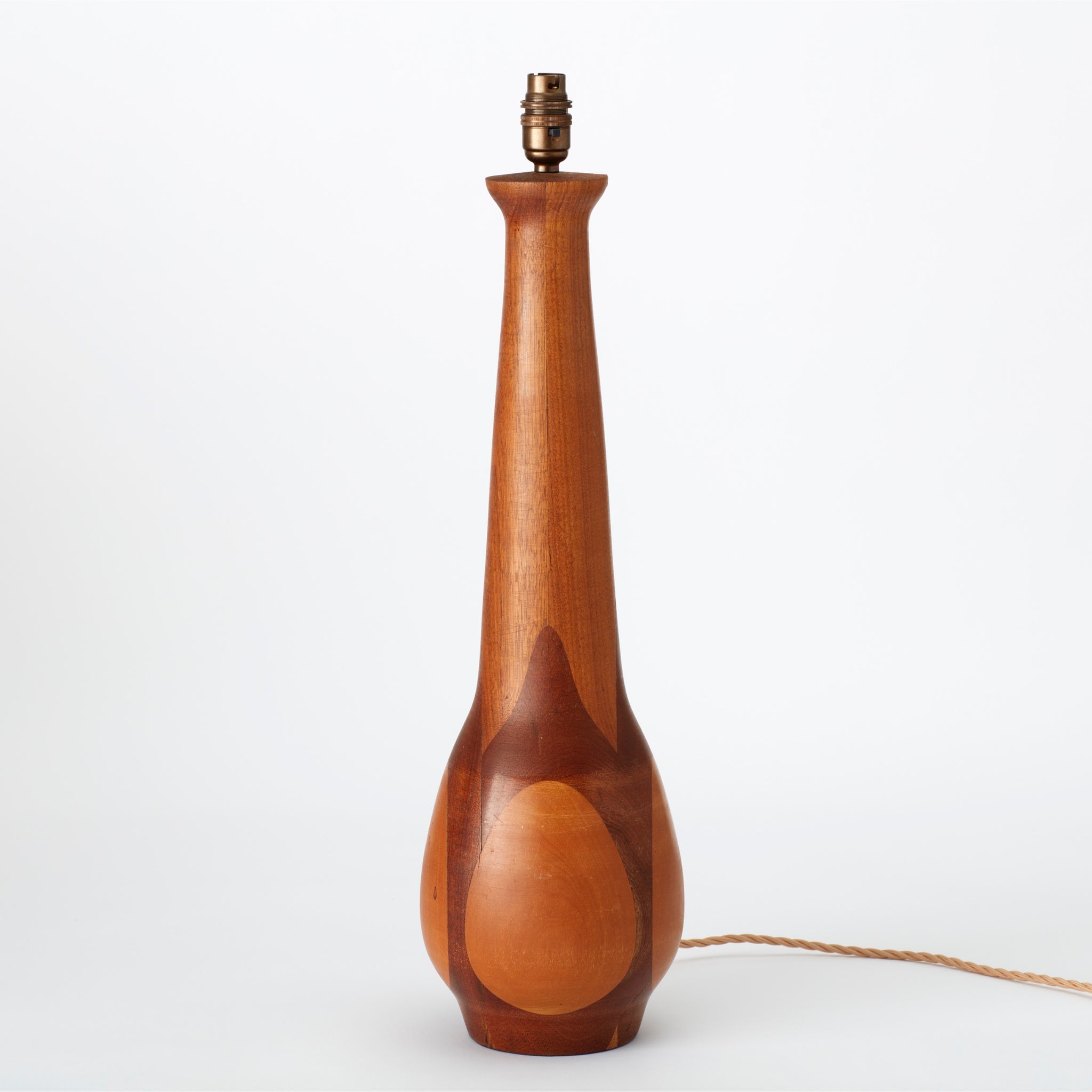 Vintage Tall Mixed Wood Carved Table Lamp AU