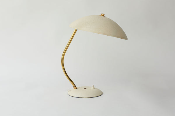 Vintage cream and brass table lamp