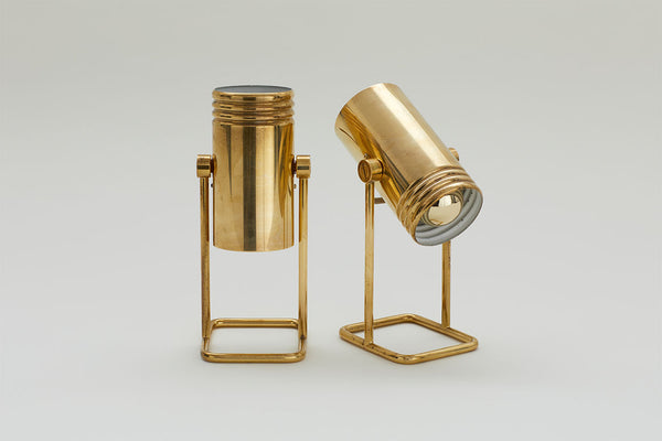 Pair of adjustable vintage brass table lamps
