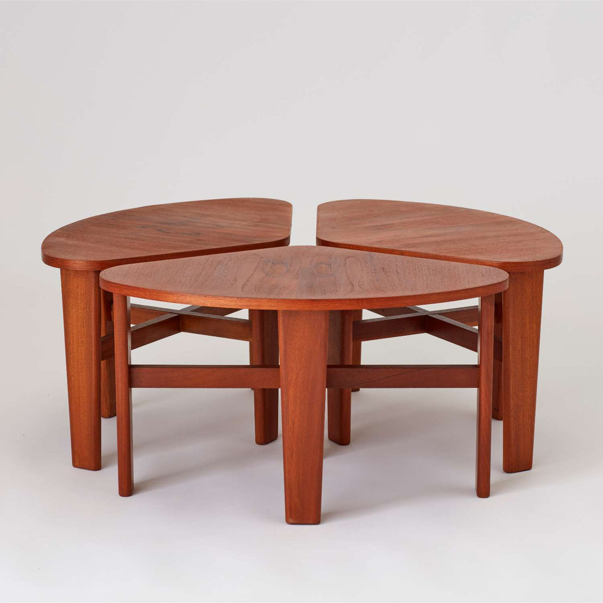 Set of Three Vintage Danish Wooden Side Tables AU