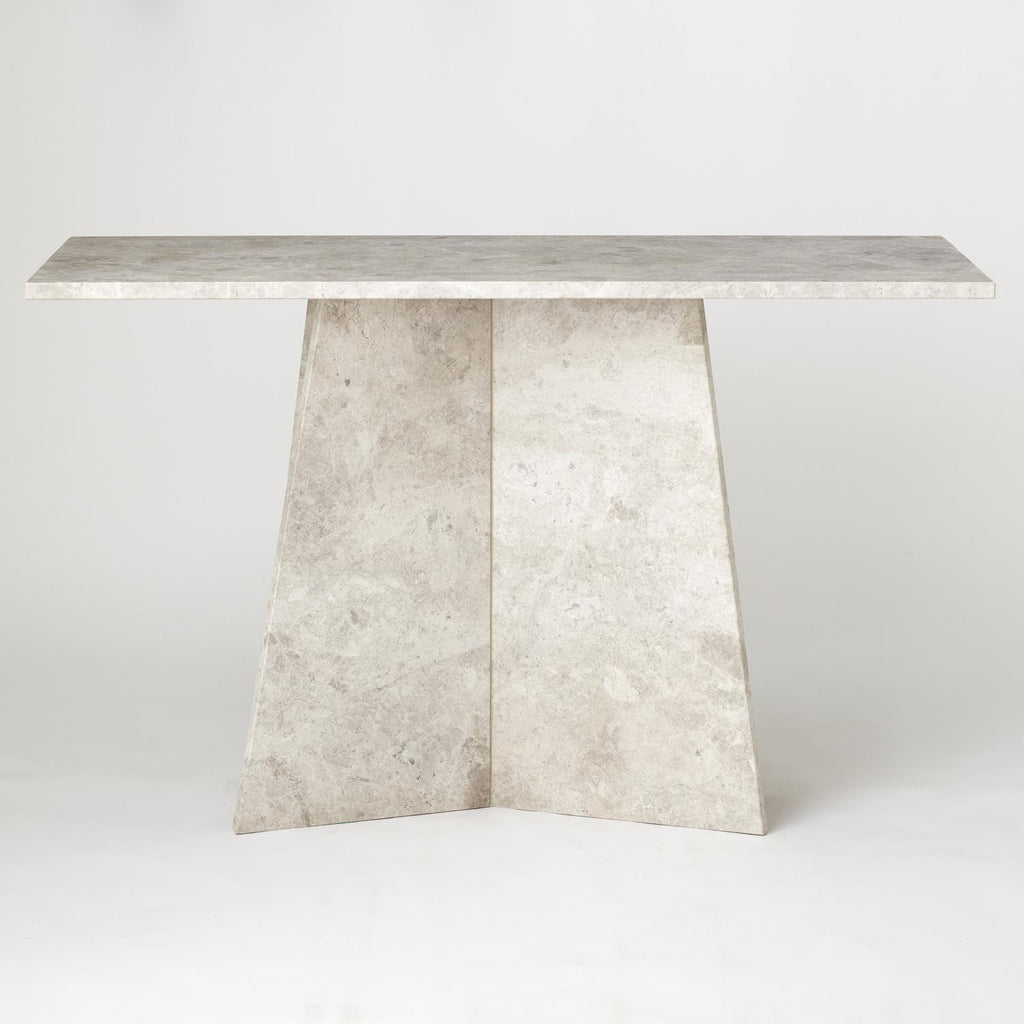 VINTAGE PALE GREY MARBLE CONSOLE TABLE