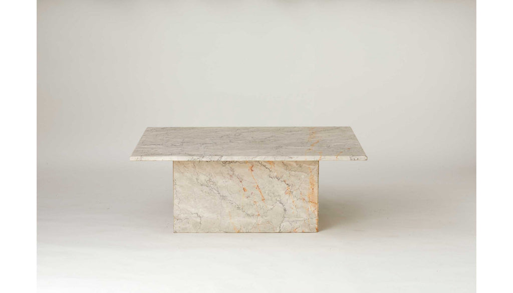 VINTAGE MINIMAL PALE GREY MARBLE COFFEE TABLE