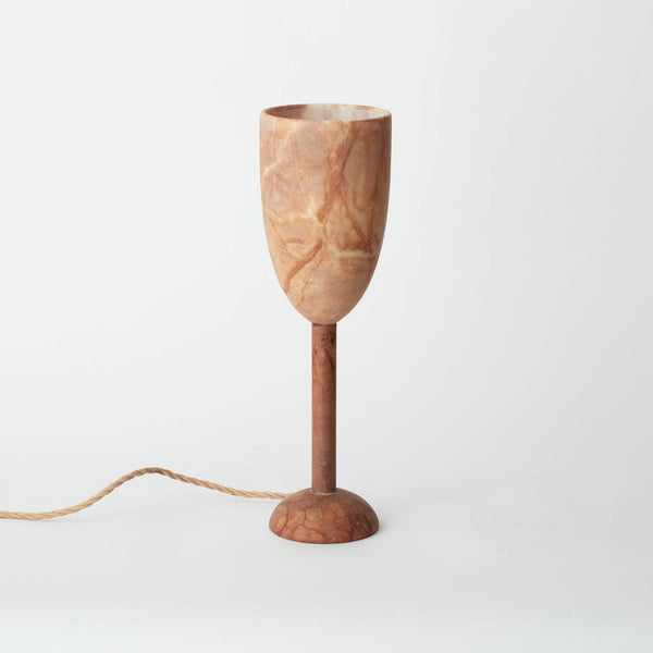 1970’S VINTAGE MARBLE GOBLET TABLE LAMP