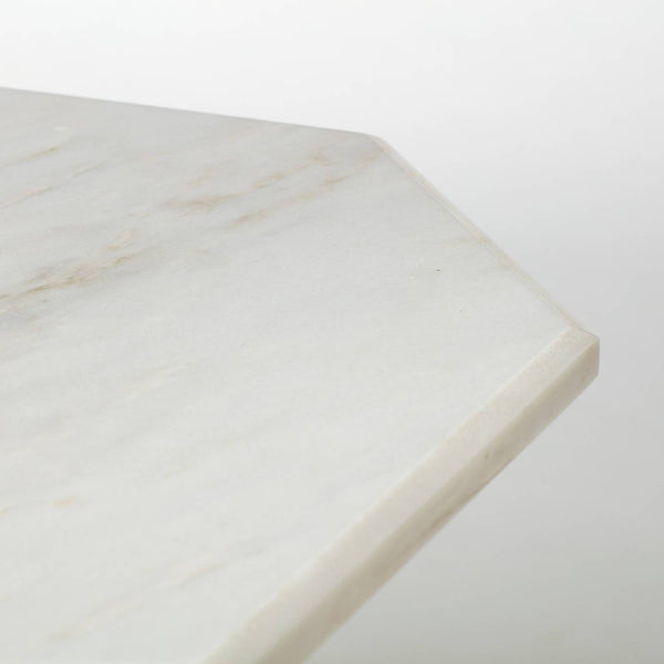 EMMA - VINTAGE SMALL WHITE MARBLE SIDE TABLE