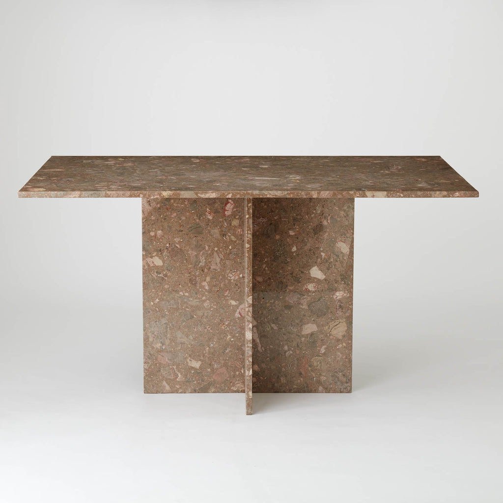 VINTAGE MARBLE PINKY BROWN MARBLE DINING TABLE