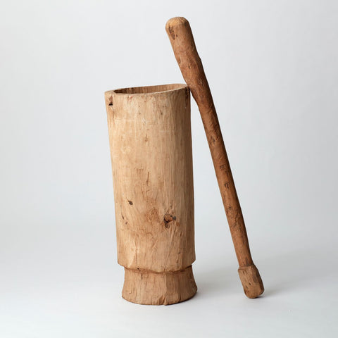 VINTAGE AFRICAN OVERSIZED PESTLE AND MORTAR