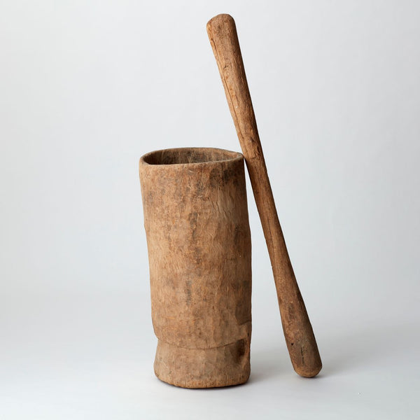 VINTAGE AFRICAN OVERSIZED PESTLE AND MORTAR