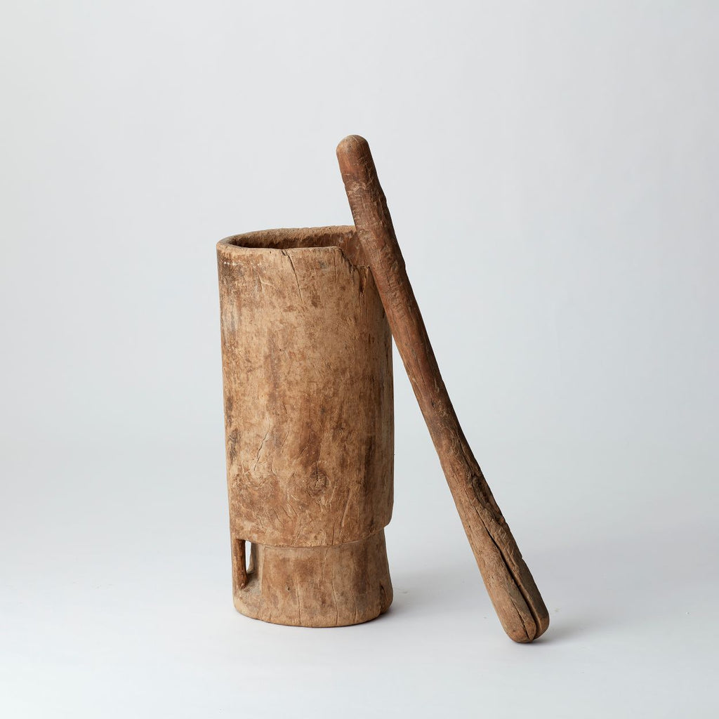 VINTAGE AFRICAN OVERSIZED PESTLE AND MORTAR