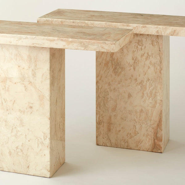 PAIR OF VINTAGE MARBLE CONSOLE TABLES