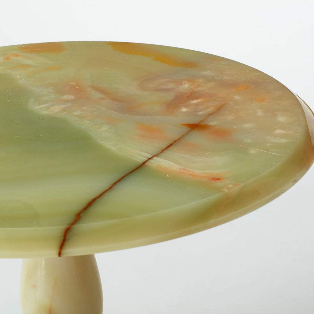 VINTAGE PALE GREEN ONYX SIDE TABLE