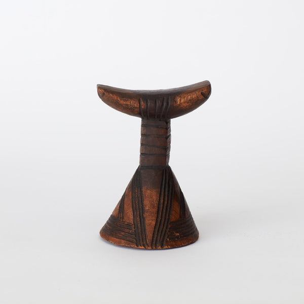 VINTAGE AFRICAN HAND CARVED WOODED HEADREST