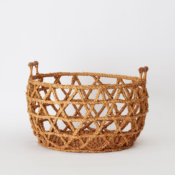 HAND WOVEN FLOOR BASKET