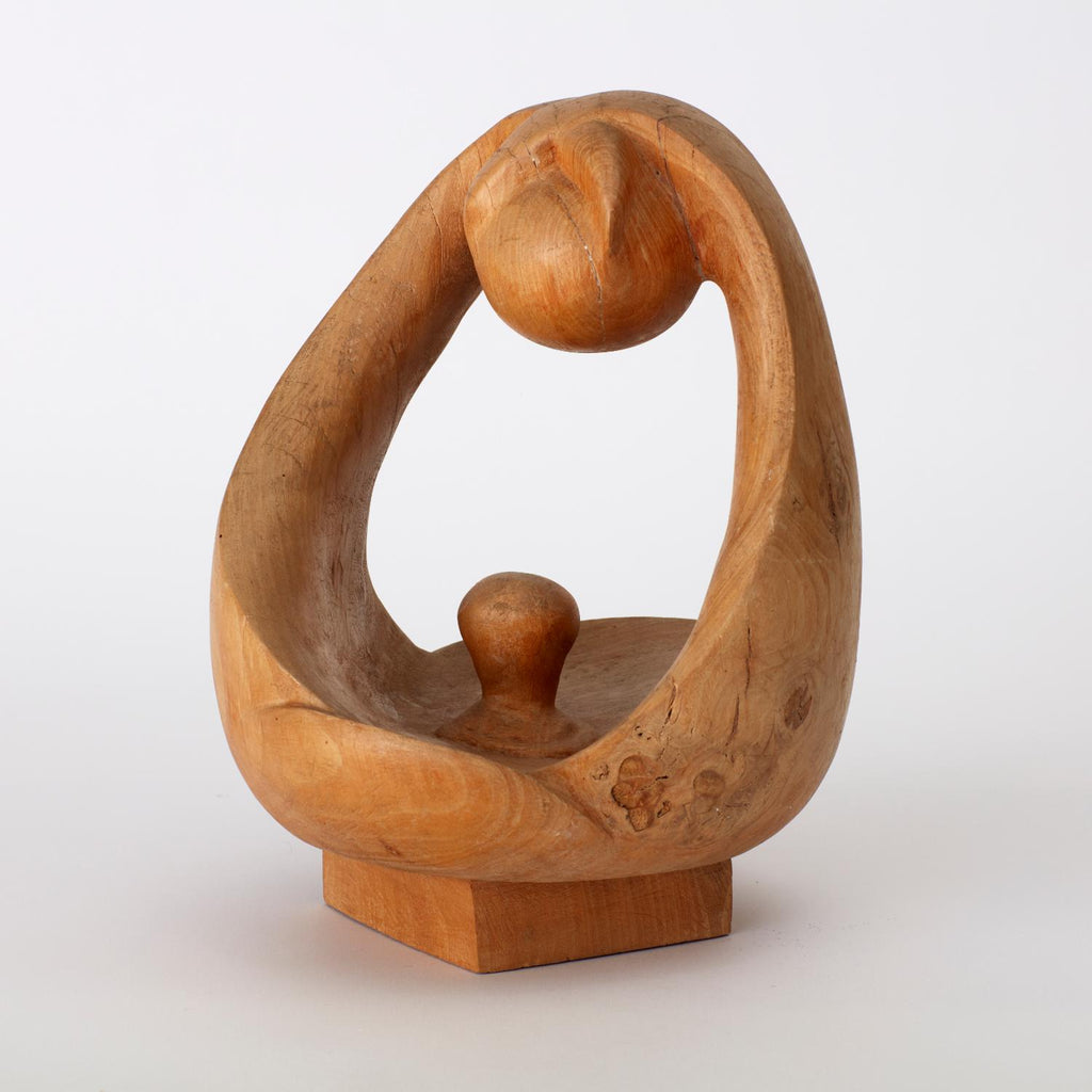 VINTAGE HAND WOODEN ABSTRACT SCULPTURE