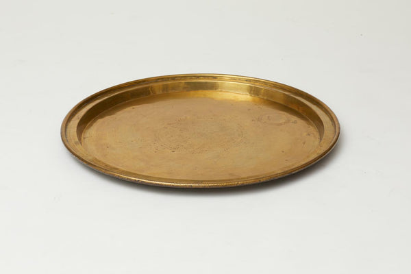 vintage brass tray round large