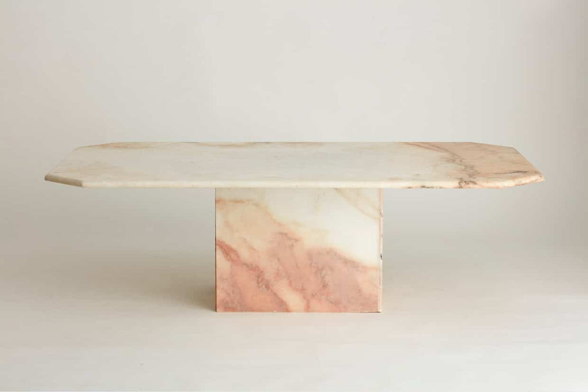 Vintage pink marble coffee table discount